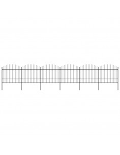 Recinzione Giardino Punta Lancia (1,5-1,75)x10,2m Acciaio Nera