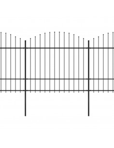 Recinzione Giardino Punta Lancia (1,5-1,75)x10,2m Acciaio Nera 2