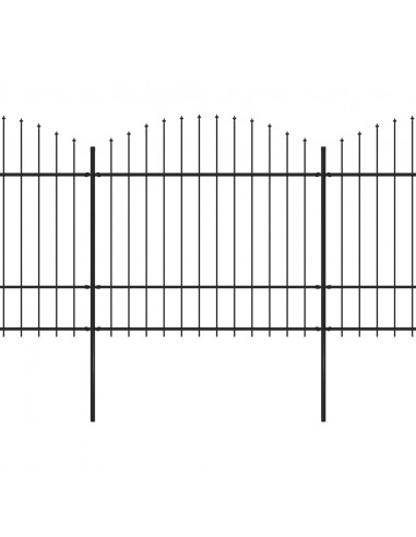 Recinzione Giardino Punta Lancia (1,5-1,75)x10,2m Acciaio Nera