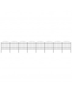 Recinzione Giardino Punta Lancia (1,5-1,75)x13,6m Acciaio Nero