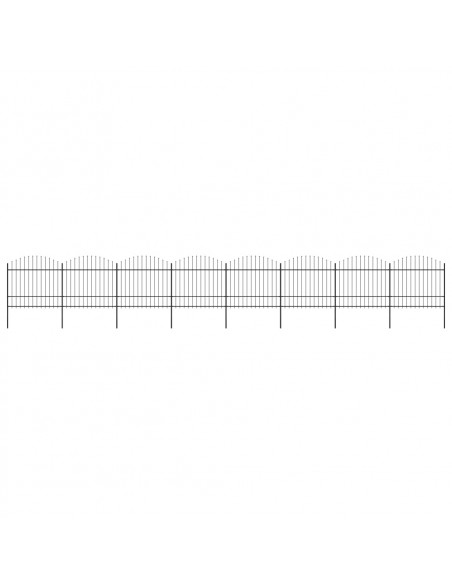 Recinzione Giardino Punta Lancia (1,5-1,75)x13,6m Acciaio Nero