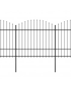 Recinzione Giardino Punta Lancia (1,5-1,75)x13,6m Acciaio Nero 2