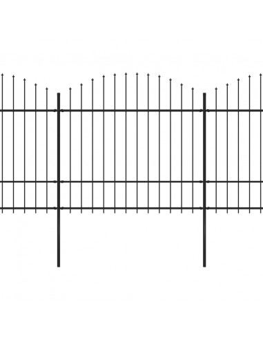 Recinzione Giardino Punta Lancia (1,5-1,75)x13,6m Acciaio Nero