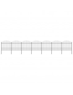 Recinzione Giardino Punta Lancia (1,5-1,75)x11,9m Acciaio Nera