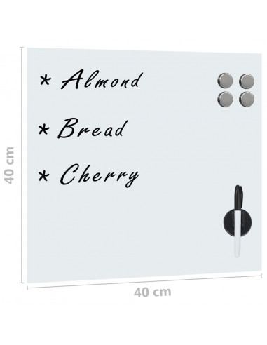 Lavagna Magnetica a Parete in Vetro 40x40 cm