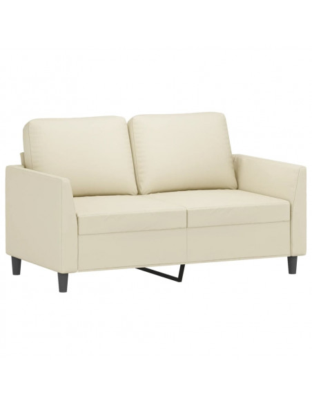 Set di Divani 3 pz con Cuscini crema in Similpelle