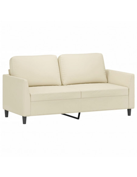 Set di Divani 3 pz con Cuscini crema in Similpelle