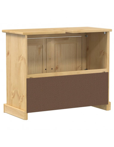 Mobile Lavabo da Bagno Corona 73x33x60cm Legno Massello di Pino