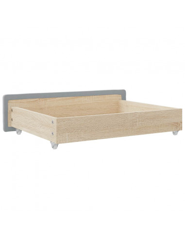 Cassetti per Letto 2pz Grigio Chiaro in Truciolato e Tessuto