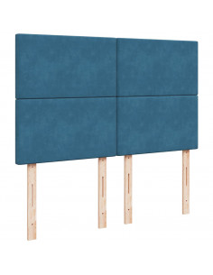 Giroletto a Molle con Materasso Blu 140x190 cm in Velluto 2