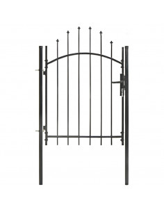 Cancello da Giardino in Acciaio 1x1,75 m Nero
