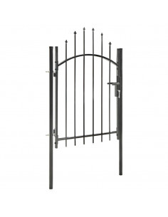 Cancello da Giardino in Acciaio 1x1,75 m Nero 2