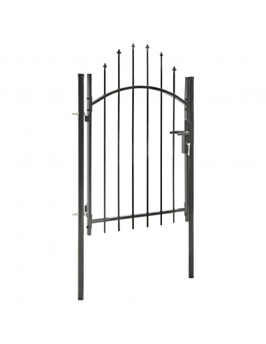 Cancello da Giardino in Acciaio 1x1,75 m Nero