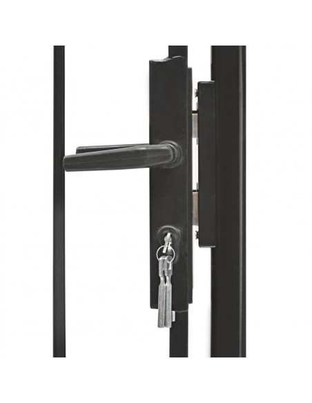 Cancello da Giardino in Acciaio 1x1,75 m Nero
