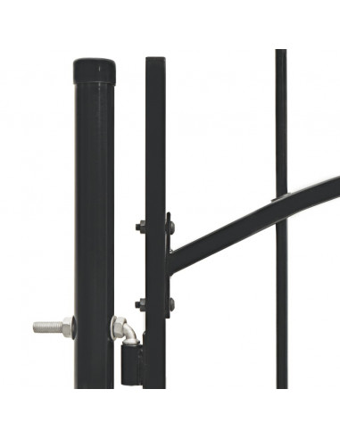 Cancello da Giardino in Acciaio 1x1,75 m Nero