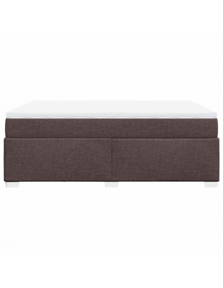 Giroletto a Molle con Materasso Marrone Scuro 140x190cm Tessuto
