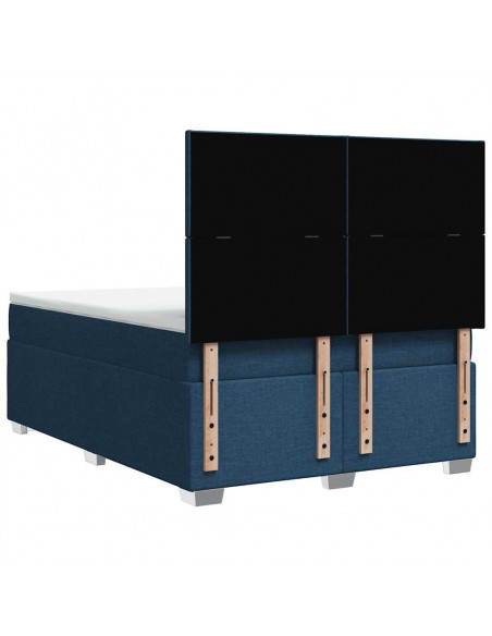 Giroletto a Molle con Materasso Blu 140x190 cm in Tessuto