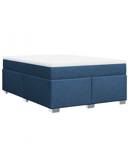 Giroletto a Molle con Materasso Blu 140x190 cm in Tessuto