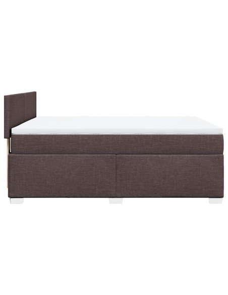 Giroletto a Molle con Materasso Marrone Scuro 140x190cm Tessuto