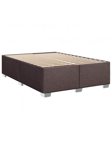 Giroletto a Molle con Materasso Marrone Scuro 140x190cm Tessuto