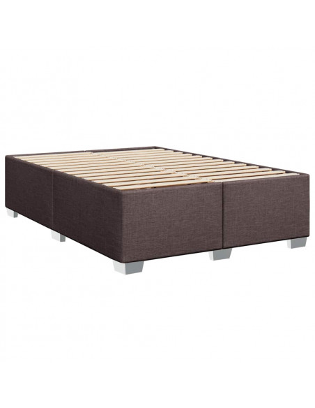 Giroletto a Molle con Materasso Marrone Scuro 140x190cm Tessuto