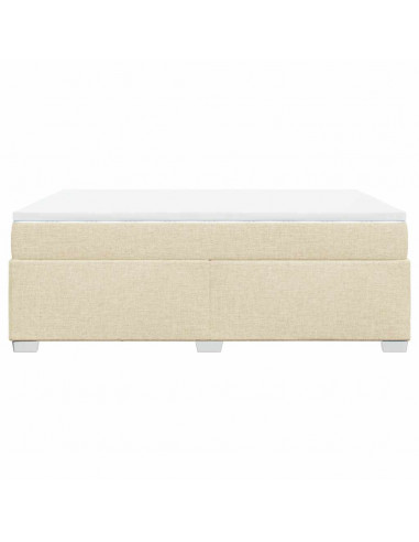 Giroletto a Molle con Materasso Crema 140x19 cm in Tessuto