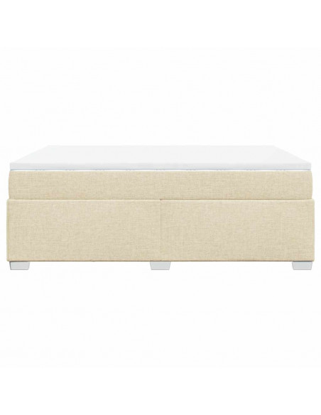 Giroletto a Molle con Materasso Crema 140x19 cm in Tessuto