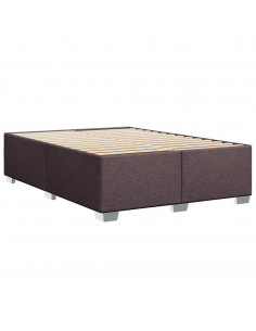 Giroletto a Molle con Materasso Marrone Scuro 140x190cm Tessuto 2
