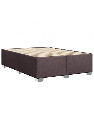 Giroletto a Molle con Materasso Marrone Scuro 140x190cm Tessuto