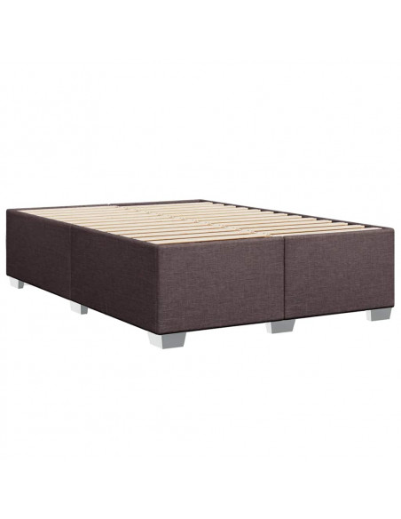 Giroletto a Molle con Materasso Marrone Scuro 140x190cm Tessuto