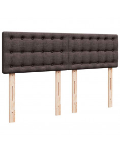 Giroletto a Molle con Materasso Marrone Scuro 140x190cm Tessuto