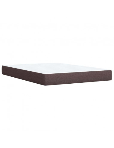 Giroletto a Molle con Materasso Marrone Scuro 140x190cm Tessuto