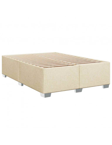 Giroletto a Molle con Materasso Crema 140x19 cm in Tessuto