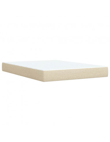 Giroletto a Molle con Materasso Crema 140x19 cm in Tessuto