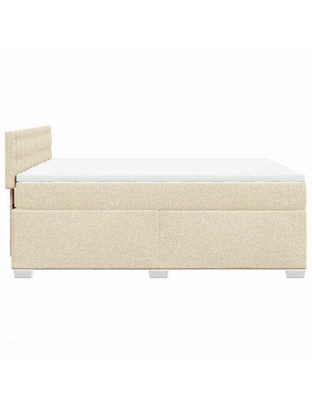Giroletto a Molle con Materasso Crema 140x19 cm in Tessuto