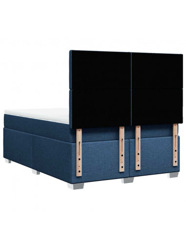 Giroletto a Molle con Materasso Blu 140x190 cm in Tessuto