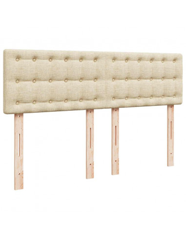 Giroletto a Molle con Materasso Crema 140x19 cm in Tessuto