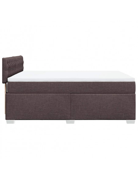Giroletto a Molle con Materasso Marrone Scuro 140x190cm Tessuto