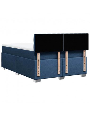 Giroletto a Molle con Materasso Blu 140x190 cm in Tessuto