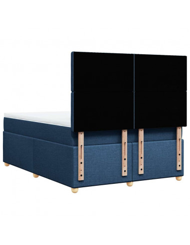 Giroletto a Molle con Materasso Blu 140x190 cm in Tessuto