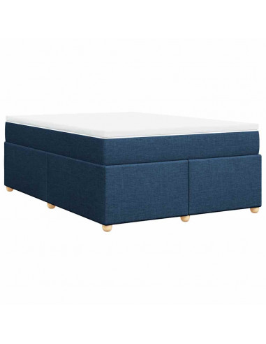 Giroletto a Molle con Materasso Blu 140x190 cm in Tessuto