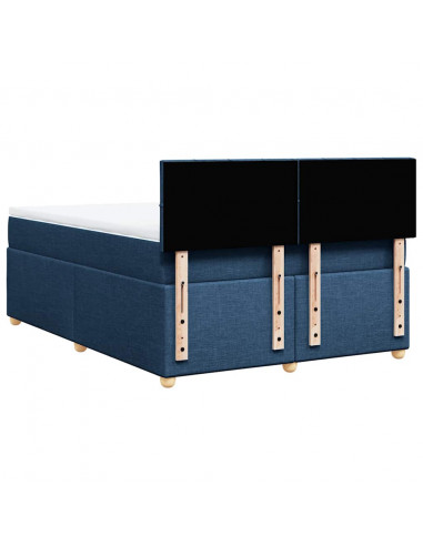 Giroletto a Molle con Materasso Blu 140x190 cm in Tessuto