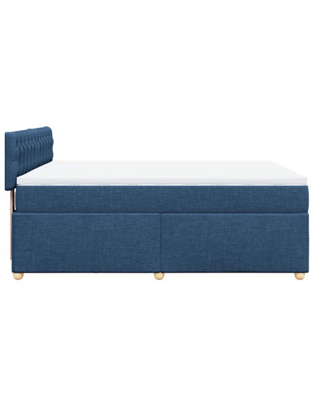 Giroletto a Molle con Materasso Blu 140x190 cm in Tessuto