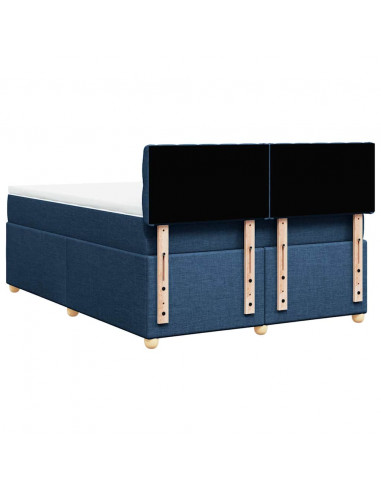 Giroletto a Molle con Materasso Blu 140x190 cm in Tessuto