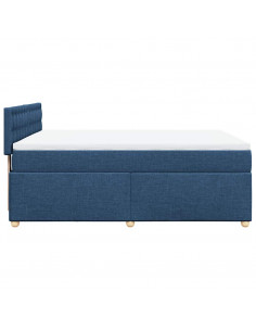 Giroletto a Molle con Materasso Blu 140x190 cm in Tessuto