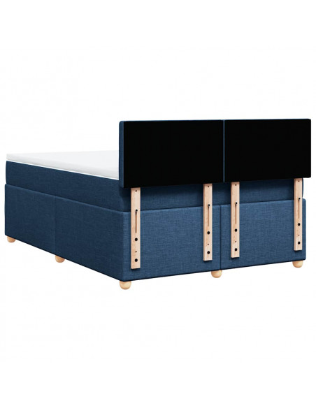Giroletto a Molle con Materasso Blu 140x190 cm in Tessuto