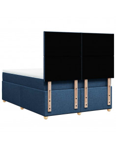 Giroletto a Molle con Materasso Blu 140x190 cm in Tessuto 2