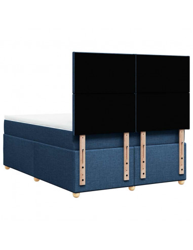 Giroletto a Molle con Materasso Blu 140x190 cm in Tessuto