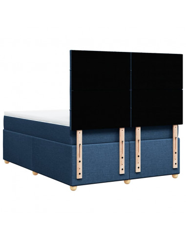 Giroletto a Molle con Materasso Blu 140x190 cm in Tessuto