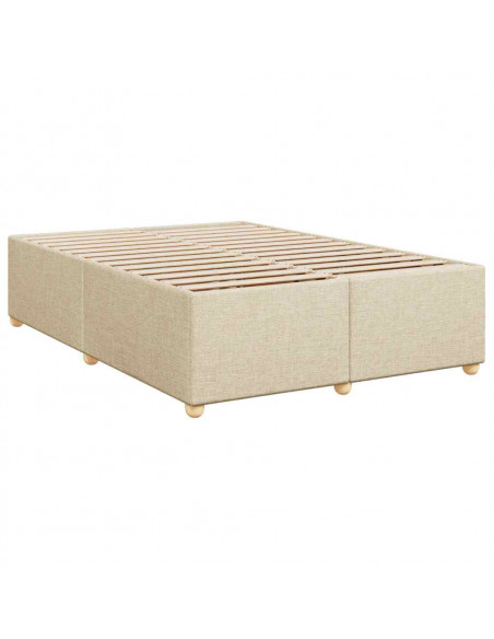 Giroletto a Molle con Materasso Crema 140x19 cm in Tessuto